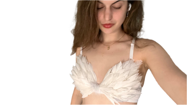 (Copy) white feather angel bra victorias secret inspired