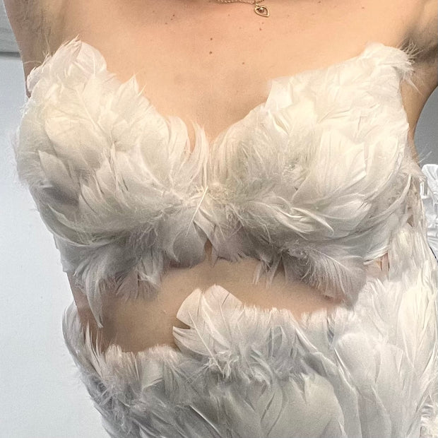 white feather angel bra victorias secret inspired