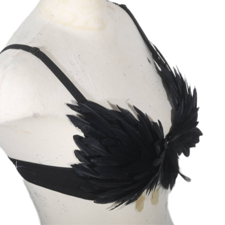black feather bra victoria's secret