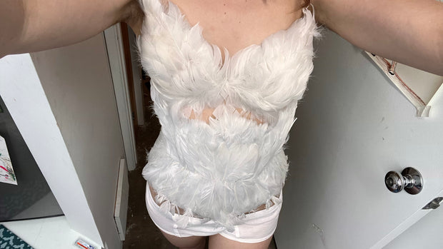 white feather angel bra victorias secret inspired