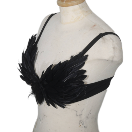black feather bra victoria's secret