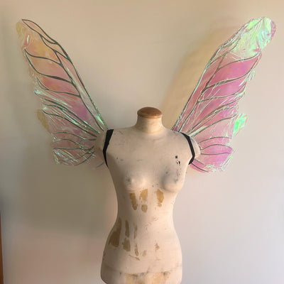 Pink/green Hollographic Fairy Wings 2