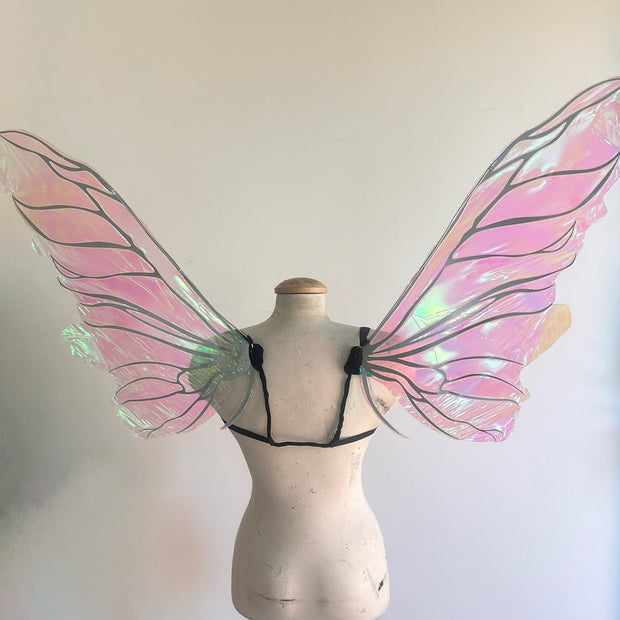 Pink/green Hollographic Fairy Wings 2