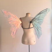 Pink/green Hollographic Fairy Wings mini
