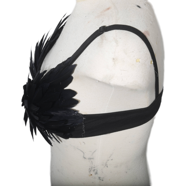 black feather bra victoria's secret