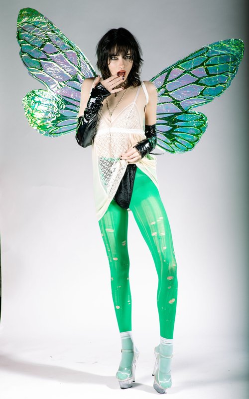 Green iridescent fairy wing