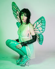 Green iridescent fairy wing