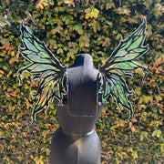 Black Green Iridescent Dark Fairy Wing Mini Coachella Burningman