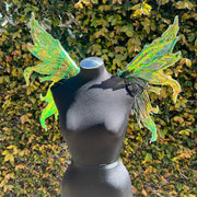 Black Green Iridescent Dark Fairy Wing Mini Coachella Burningman