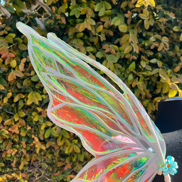 green pink blue iridescent fairy wing mini coachella burningman