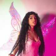 white green pink blue iridescent fairy wing