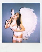 Handmade Custom Couture White Feather Ultra Deluxe Cupid Angel Wings - Victoria's Secret Inspired - as seen on Troye Sivan