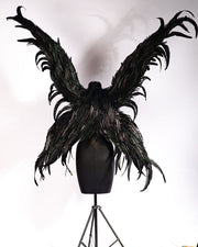 Black Large Celestial Handmade Custom Couture Rooster Feather Angel Wings - Victoria's Secret Inspired