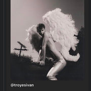 Handmade Custom Couture White Feather Ultra Deluxe Cupid Angel Wings - Victoria's Secret Inspired - as seen on Troye Sivan